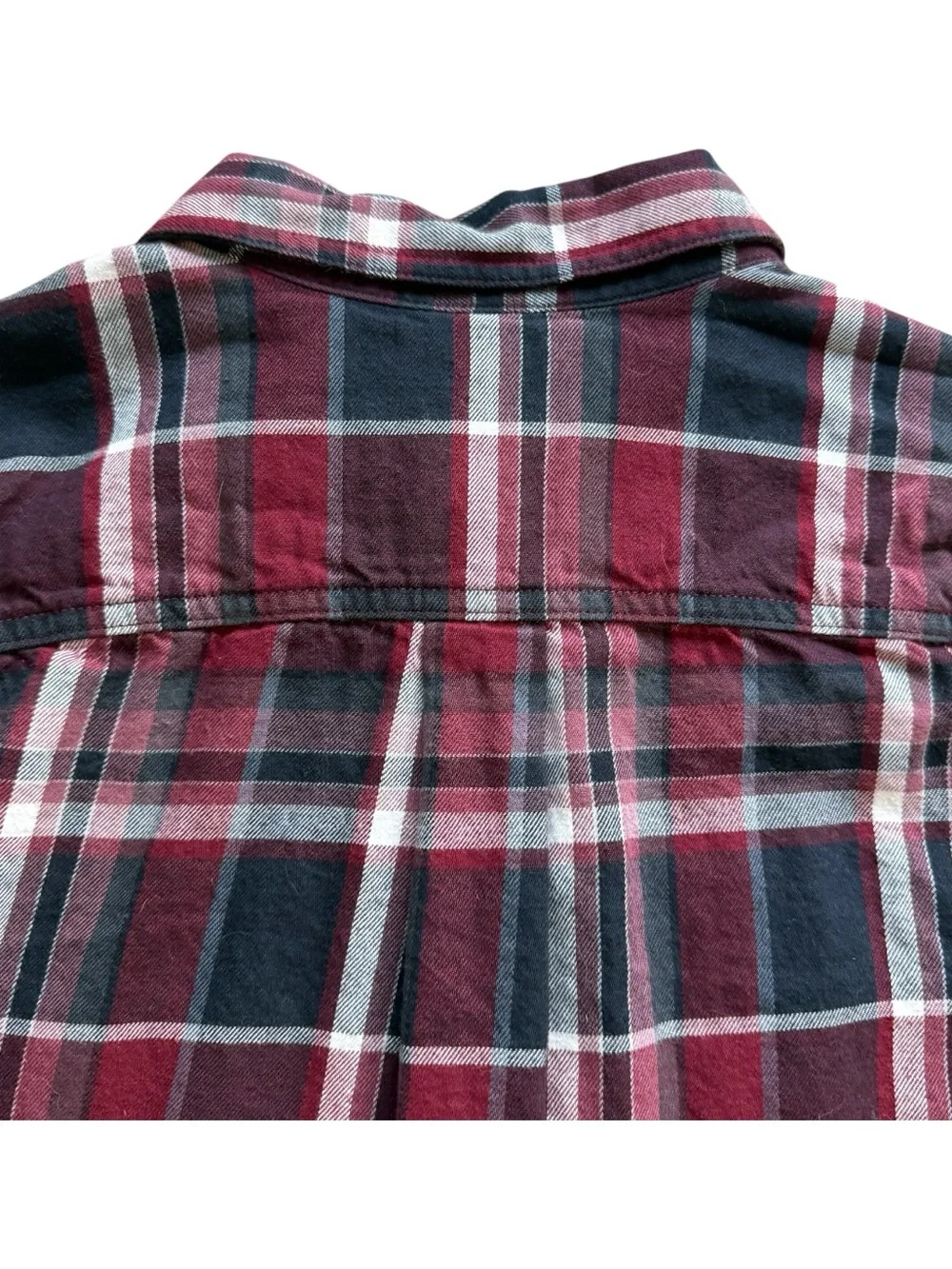 The North Face Men’s Plaid Flannel Button Front Shirt Burgundy Black M Cozy Fall